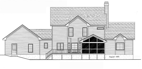 Rear Elevation image of Garrison House Plan